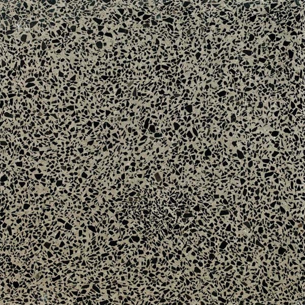 grey terrazzo tile with black aggregate