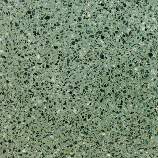 green terrazzo tile with black aggregate