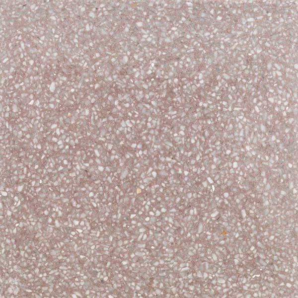 pink terrazzo tile with white aggregate