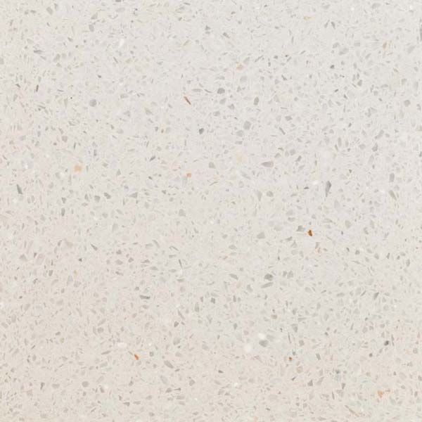 white terrazzo tile with grey aggregate