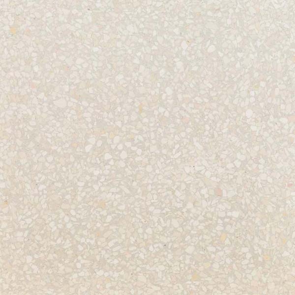 ivory terrazzo tile with white aggregate