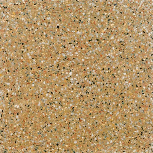 yellow terrazzo tile with white aggregate