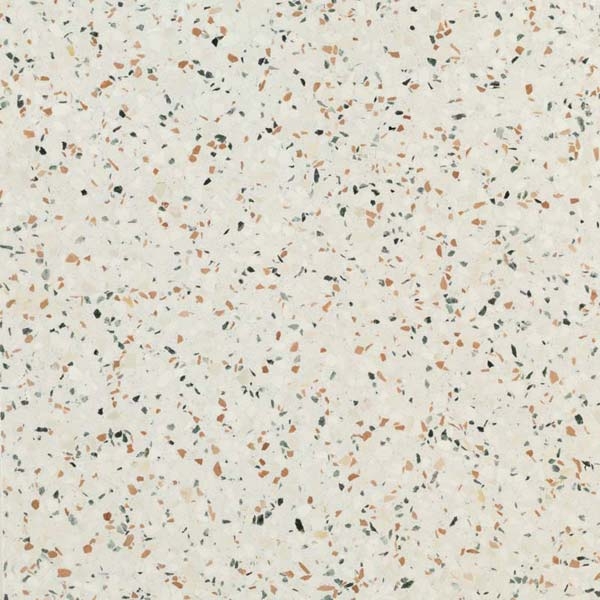 white terrazzo tile with colourful aggregate