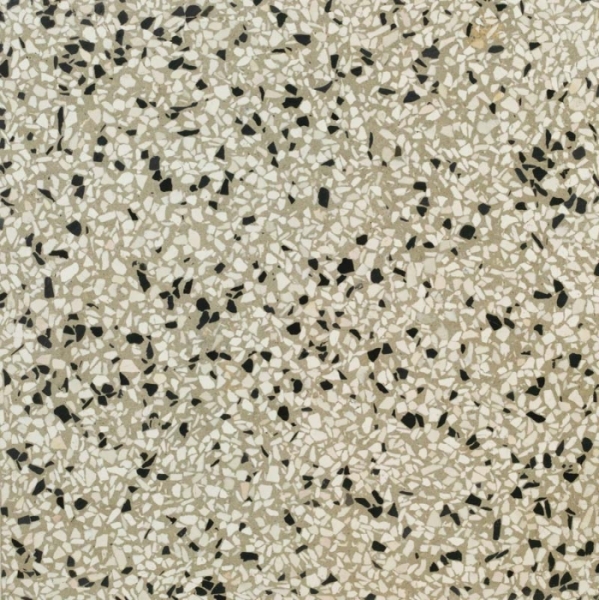 beige terrazzo tile with mixed aggregate