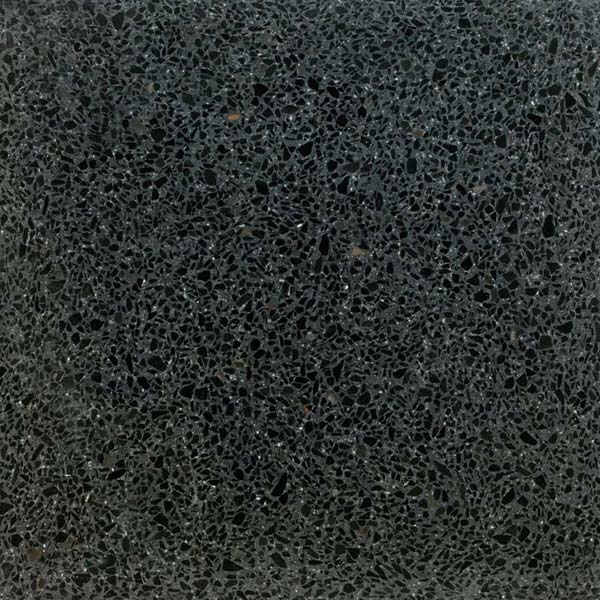 black terrazzo tile with black aggregate