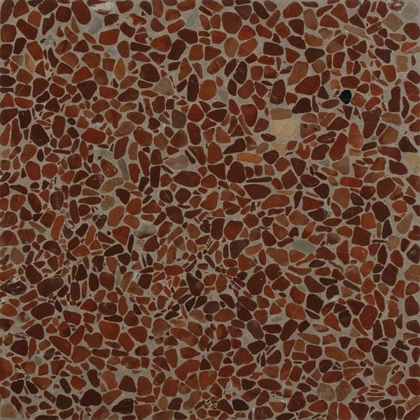 beige terrazzo tile with large red aggregate